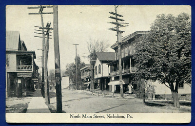 Nicholson Pennsylvania pa North Main Street old postcard