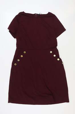 So Fabulous Womens Red Polyester Blend T-Shirt Dress Size 10 Zip UK