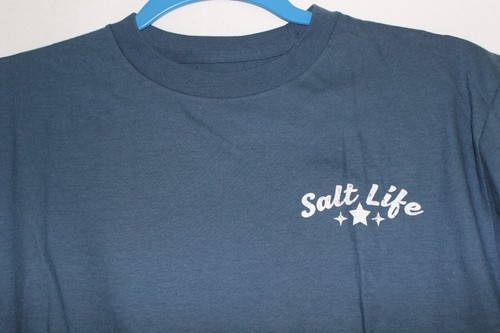 New Salt Life American Wave Cotton Tee Navy Youth M Live Salty Salt Life - Picture 4 of 4
