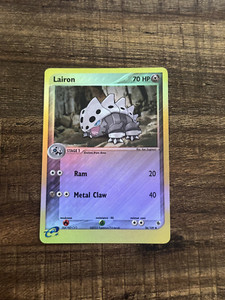 Lairon - 36/109 EX Ruby & Sapphire - Reverse Holo Pokémon Card- E-Reader NM
