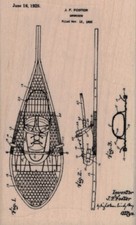 Snowshoe Schematic 2 1/2 x 4" Rubber Stamp, Mixed Media, Background