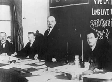 Lenin sitting Presidium First Congress Communist International- 1919 Old Photo