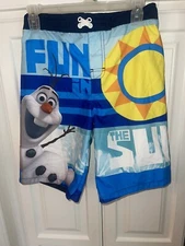 DISNEY Olaf Boys Swim Trunks Fun In The Sun Sz L NWT
