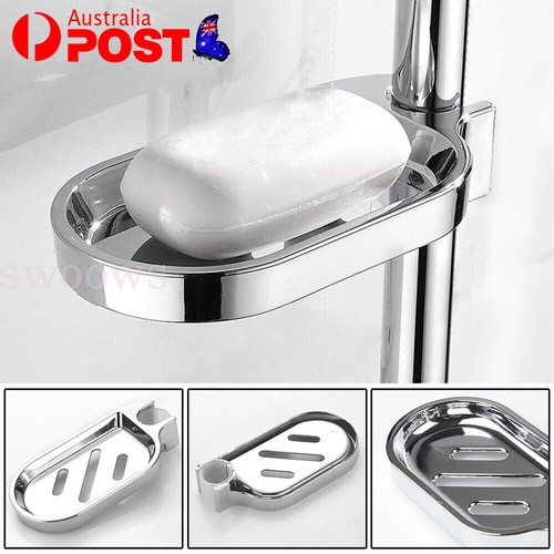 2X Adjustable Rail Slide Bathroom Bath Shower Soap Dishes Holder For 25 mm Hole - Picture 2 of 12