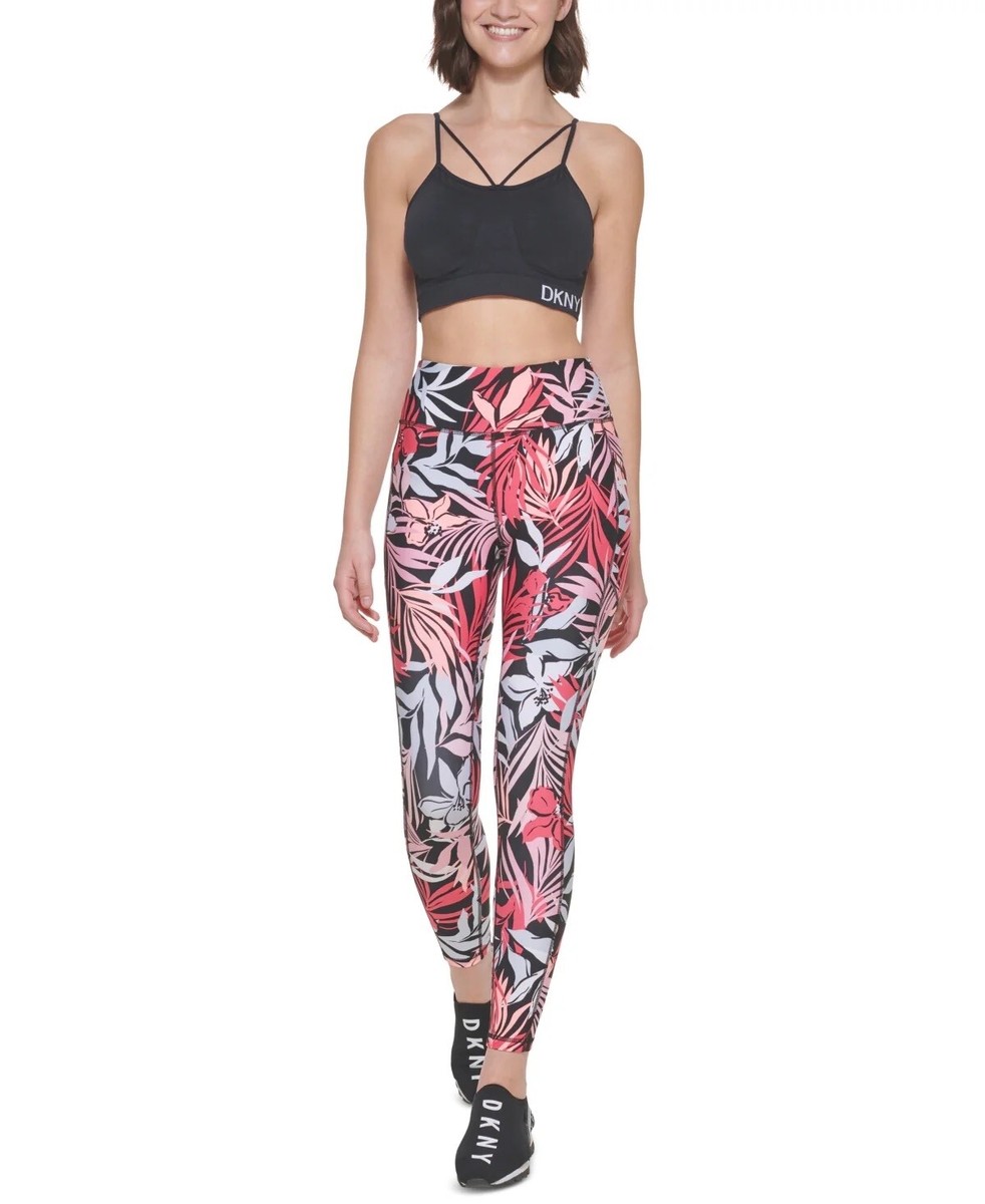 New DKNY Sport Womens Sport Printed 7/8 Leggings High Waisted