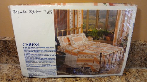 1 Burlington Twin Flat Sheet Coral-Cream Floral 70% Fortrel Poly 30% Combed Cot - Picture 9 of 19