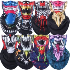 Winter Fleece Skull Face Mask Ghost Bandana Motorcycle Neck Warmer Gaiter Scarf