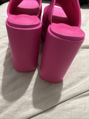 Novo Baddie Magenta Hot Link Chunky High Heels Sz 10 - Picture 6 of 13