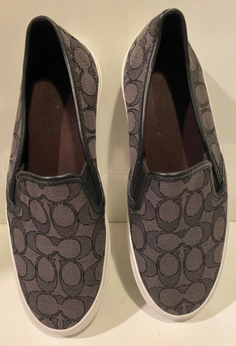 Coach Chrissy Outline Signature C Nap Slip-On Sneaker Black Smoke A00245 US 7.5M - Picture 16 of 18