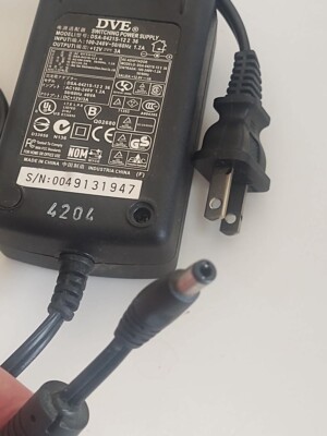 DVE DSA-0421S-12 AC Switching Power Supply Adapter Output 12V