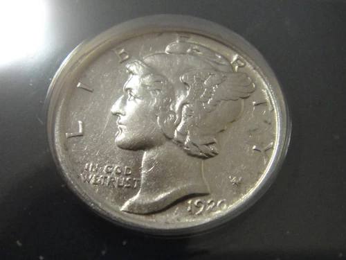 1920 S Mercury Dime ANACS AU 55 DETAILS