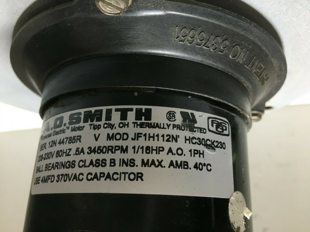 A.O.Smith JF1H112N Inducer Blower Motor Assembly HC30CK230 3450  