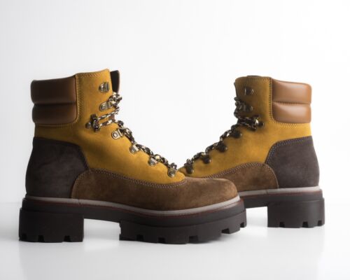 Tory Burch Womens Brown Suede Miller Lug Hiker Boots US 9 EU 39 New w Box - Picture 3 of 8