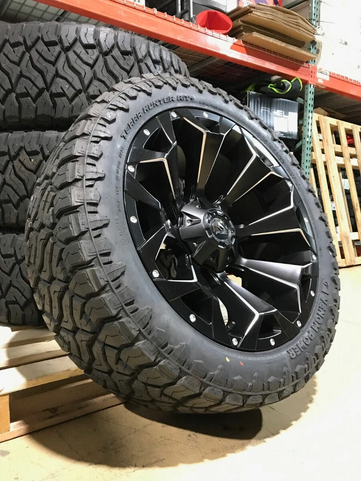 22x10 Fuel D546 Assault Black Wheels 30545R22 33" AT Tires 5x5.5 Dodge Ram 1500 - Image 2 of 4