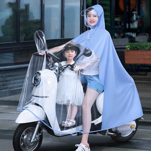 Waterproof Mobility Scooter Bike PVC Rain Suit Poncho Transparent Hooded Coat - Picture 15 of 17