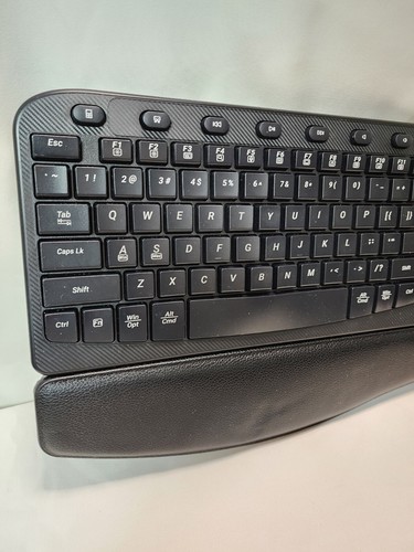 Wireless Keyboard Wave Keys Full Size Ergonomic Keyboard w/ Cushioned Palm Rest - 第 3/6 張圖片