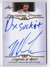Mike Tyson 2012 Leaf Legends of Sports Inscriptions Autograph Card Auto DX RARE