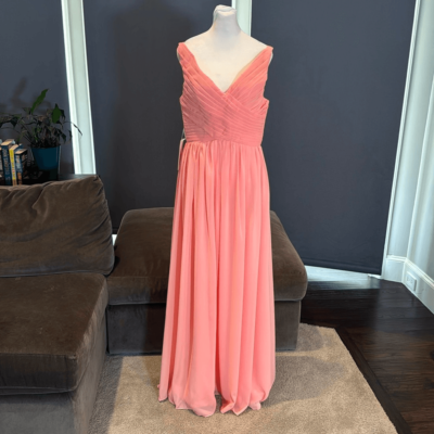 white christmas dresses Peach Chiffon Bridesmaid Dresses Long Maxi Dress – loveangeldress