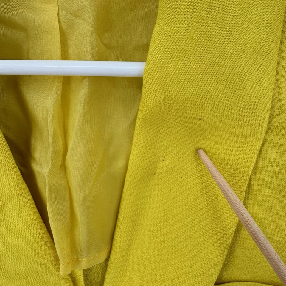 Chaqueta vintage Gianni Versace para mujer 38 amarilla recortada blazer lino amarillo Foto 3 de 4