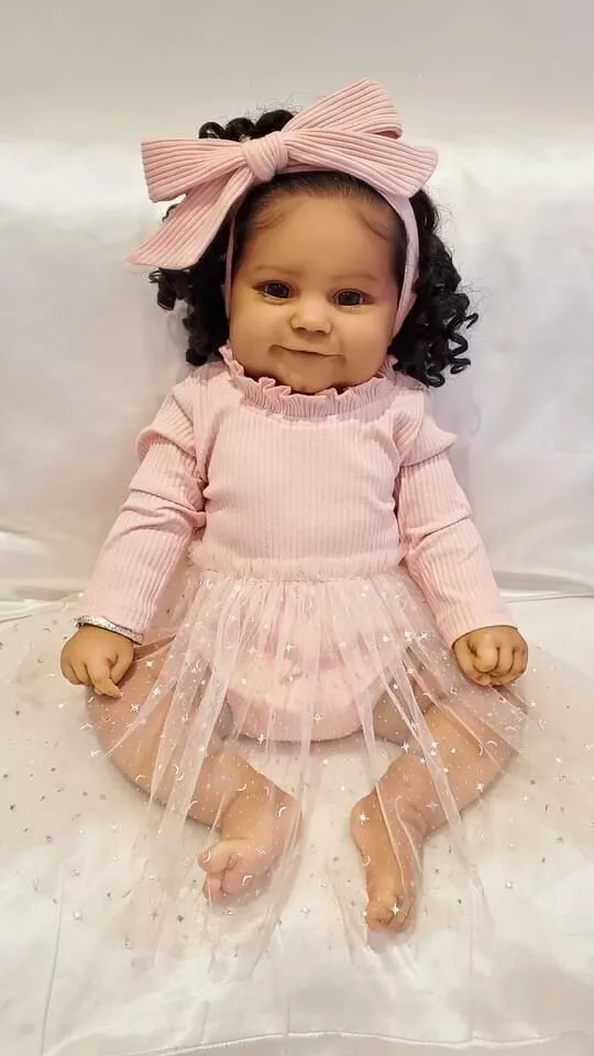 Realistic African American Girl Doll Reborn Dolls Newborn Vinyl