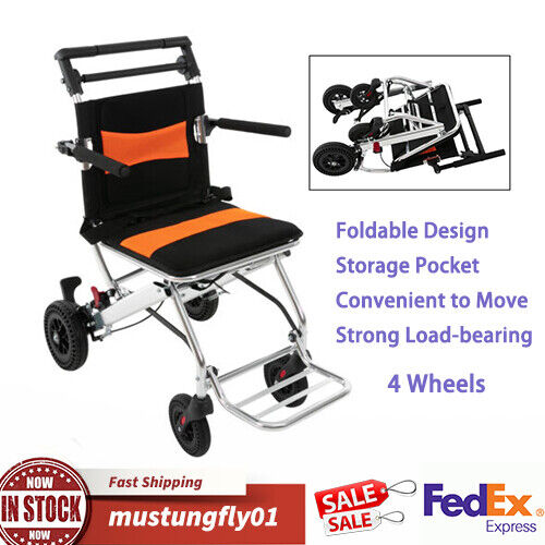 Portable Folding Wheelchair Ultra-Light Transportable Wheelchair for Seniors New