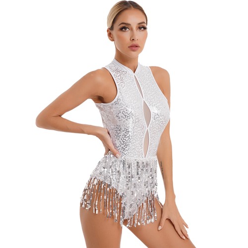 Womens Dancewear Stage Performance Leotard With Hat Samba Latin Dance Outfit - Picture 56 of 67