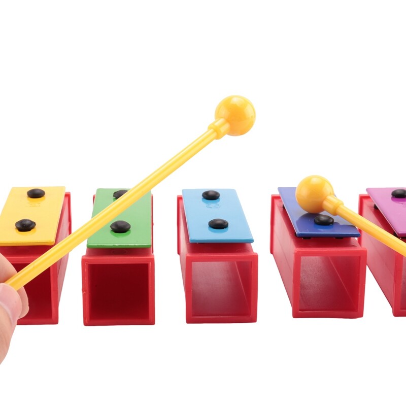 8 es Chromatic Xylophone Glockenspiel Resonator Bells with Yellow Case