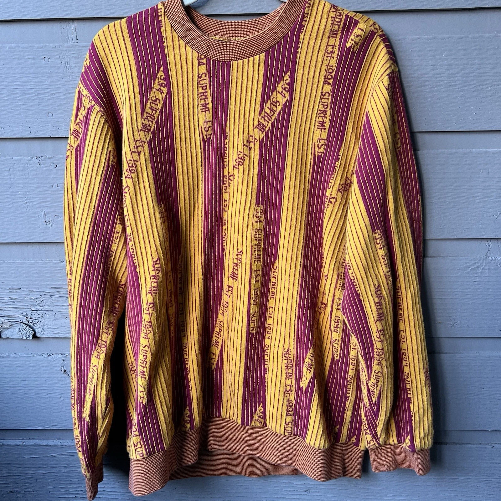Pull homme Supreme taille L coton multicolore