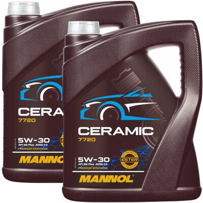 2x5 Liter MANNOL 7720 CERAMIC 5W-30 Motoröl VW 50501 BMW LL-04 Mercedes 229.52