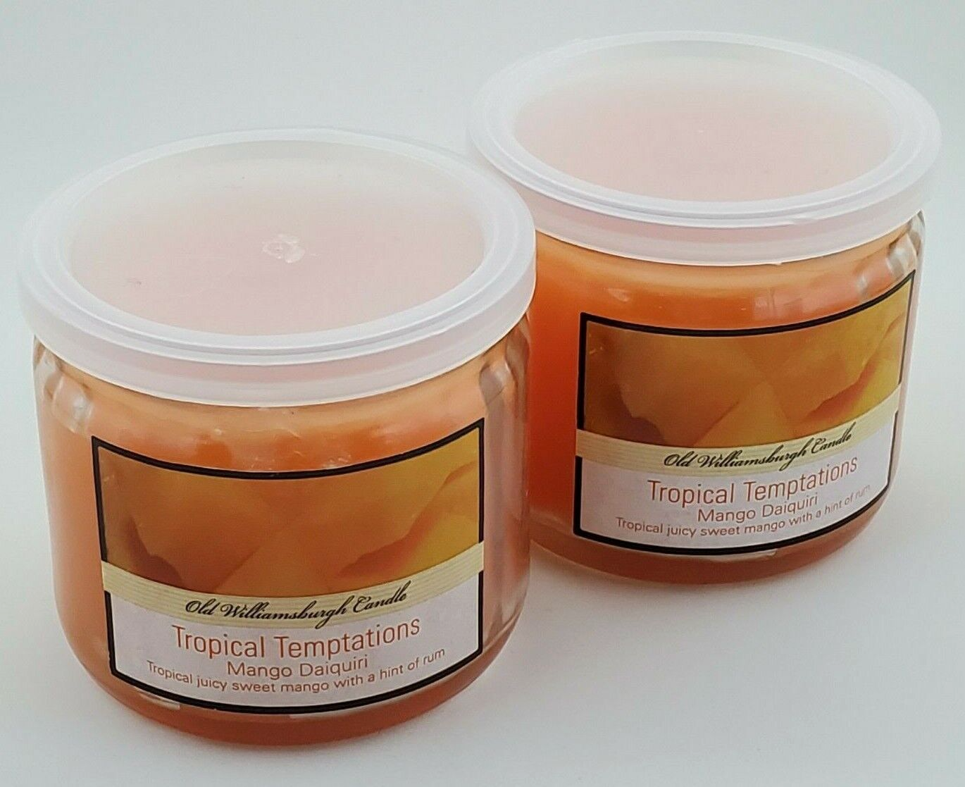 Old Williamsburgh TROPICAL TEMPTATIONS Candles MANGO DAIQUIRI 2 x 4 Oz
