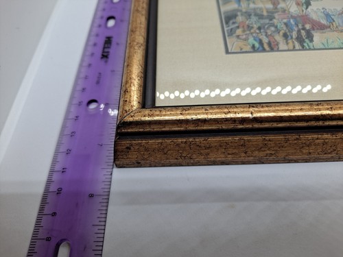 Cuadro tapiz tejido Copecrest vintage. Ceremonia de espiga dorada 10x71/2" enmarcada. - Imagen 11 de 11