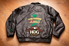 Vietnam Veteran & HOG Harley Owners Group Leather Jacket, M, Biker JWM Wholesale