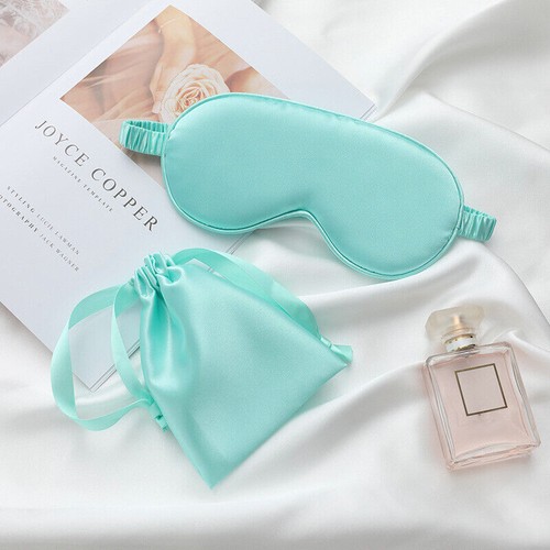 Pure Soft Silk EyeShade Blindfold Sleep Eye Mask Cover Light Shade Travel Relax - Picture 33 of 35