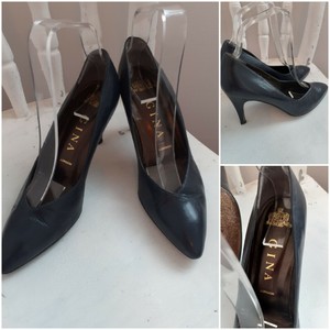 navy blue leather court shoes uk