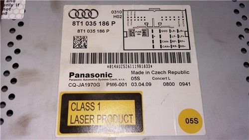 8T1035186P radio per AUDI A4 BERLINA (8K2) 2.0 BASIS 286978 - Foto 2 di 4