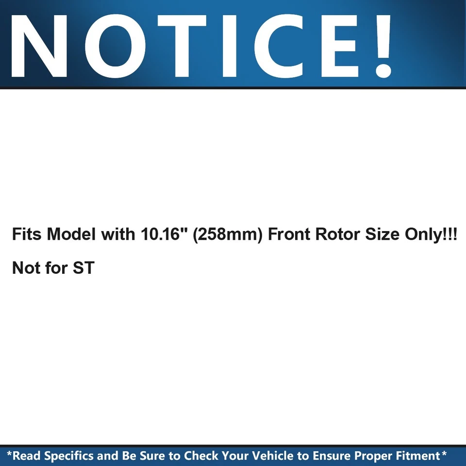 4 piezas 10,15" rotores de freno delanteros pastillas de freno para Ford Fiesta 2011-2019 excluyendo ST Foto 2 de 4