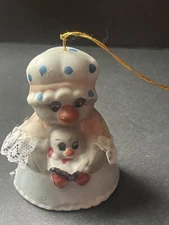 Jasco Caring Critter Chimers Bell Bisque Porcelain Christmas Ornament Goose Vtg