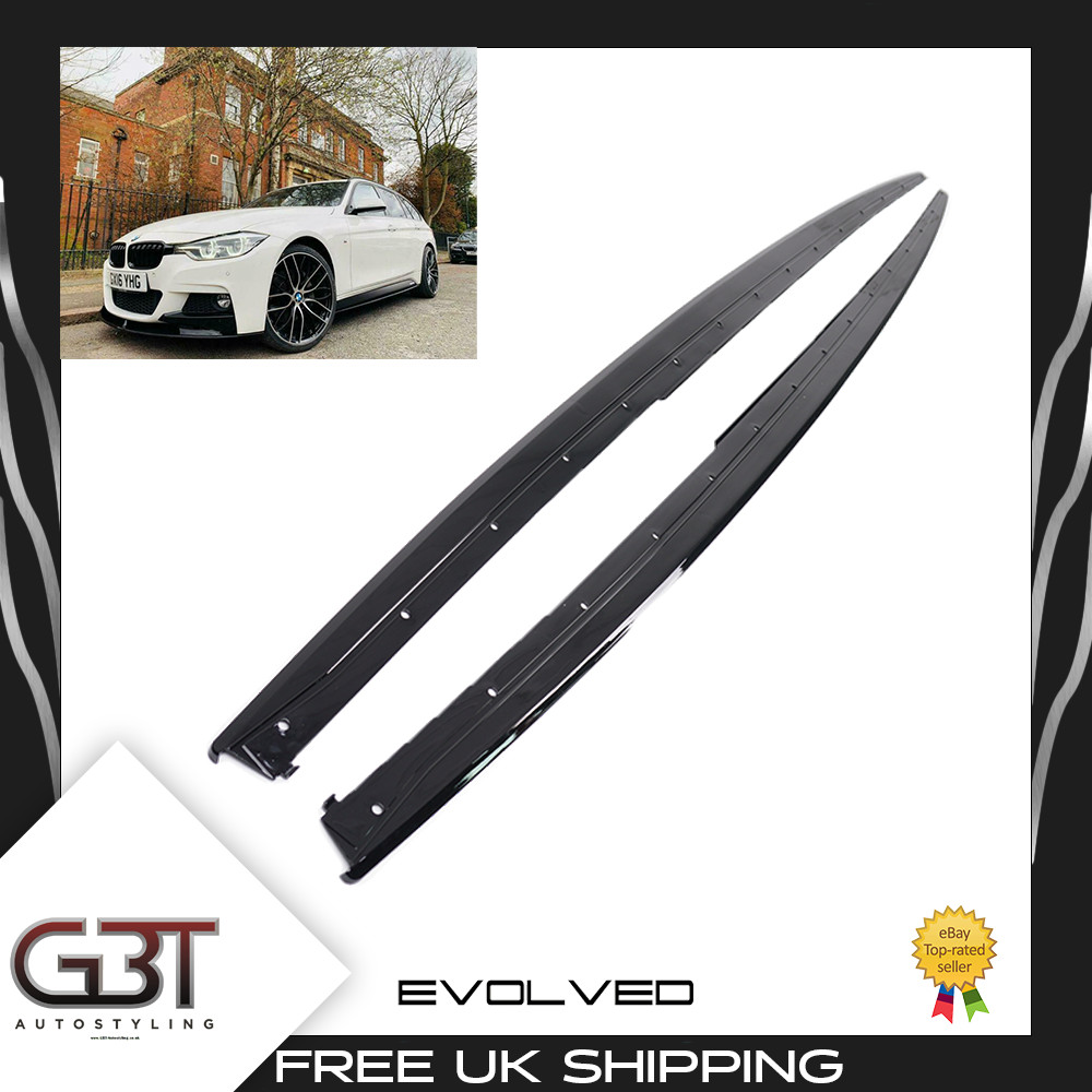 FALDA LATERAL PARA BMW SERIE 3 F30 F31 M ESTILO RENDIMIENTO NEGRO BRILLANTE BMW M