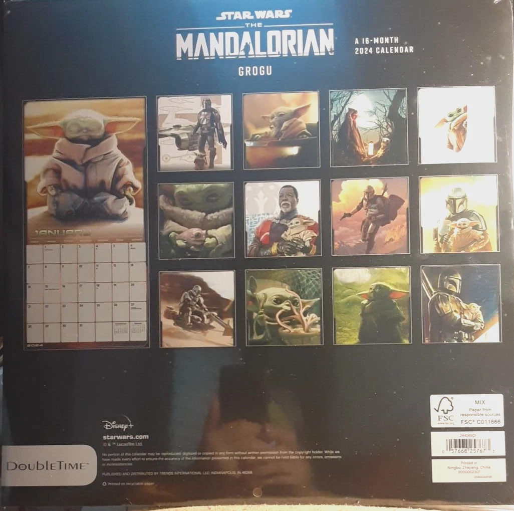star wars® THE MANDALORIAN™ GROGU™ 2024 16-month wall calendar Fast  Delivery | eBay