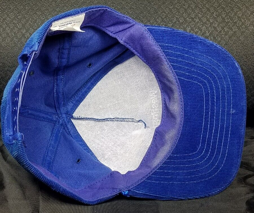 Westinghouse Blue Corduroy Hat Snapback Cap Rope Bill USA Vntg - Picture 10 of 13
