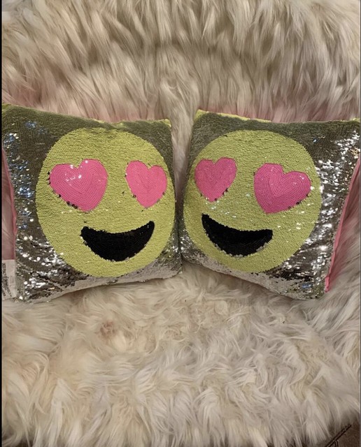 Justice emoji sequin pillows $25 for both pillows | eBay