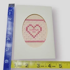 Finished 'Mom' Cross Stitch Greeting Card & Matching Envelope