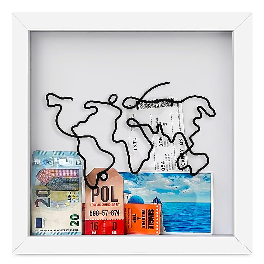 NNEDSZ Explorer Memory Box Keepsake Picture Frame Wall Table