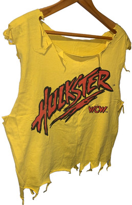 Hulk Hogan WCW Shredded Shirt, Bandana Red/Yellow Boa 1995 Original Hulkster VTG