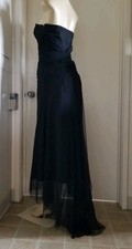 Vintage  Vera Wang Black Gothic Tulle Long Wedding Prom Dress Sz 6