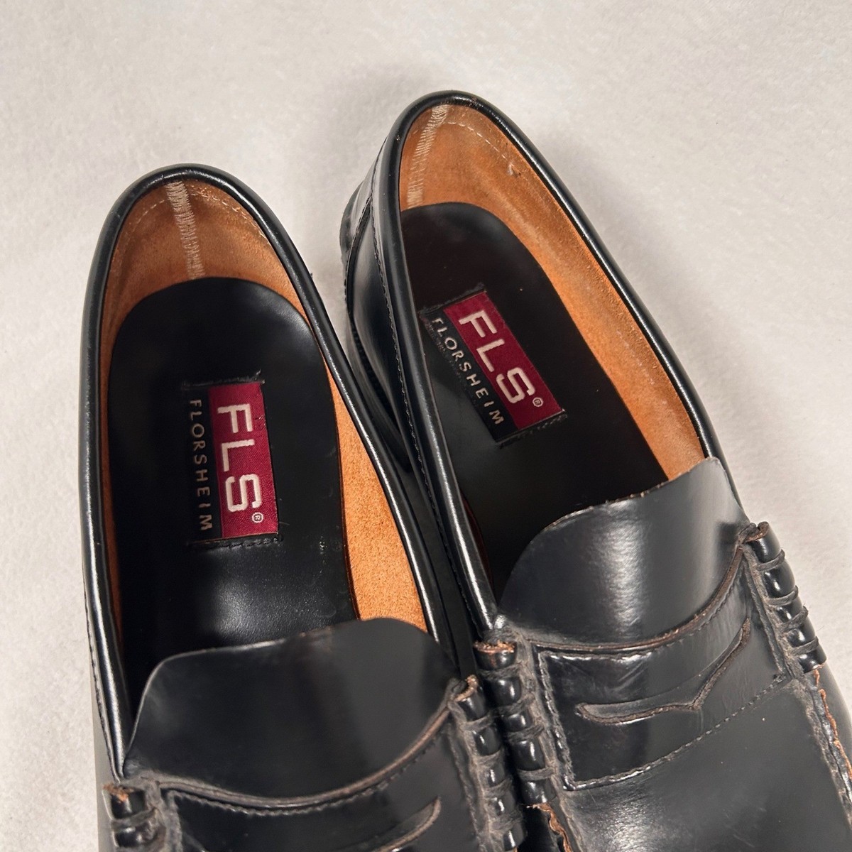 Florsheim FLS Mens Black Leather Penny Loafers Slip On Dress  display picture 2