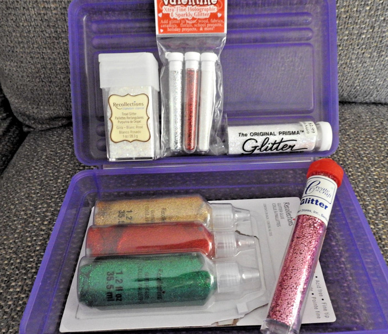Assortment of Glitter in a Plastic Container