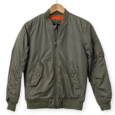GAP Kids MA-1 Bomber Jacket Olive Green Orange Lined Youth XL