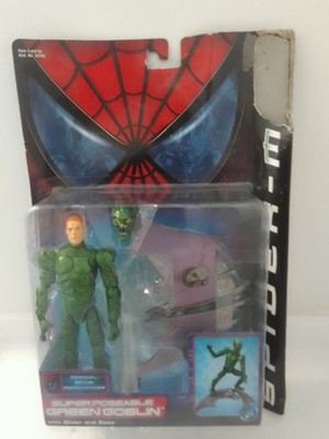 Spider Man The Green Goblin Figur mit Segelflugzeug kartoniert von Toy Biz 2001 Neu aus altem Lagerbestand