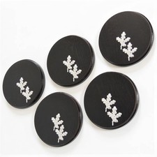 5 Pieces Boar Shield Boar Boar Board Round Dark AF 19 Cm With 10 X Oak Leaves